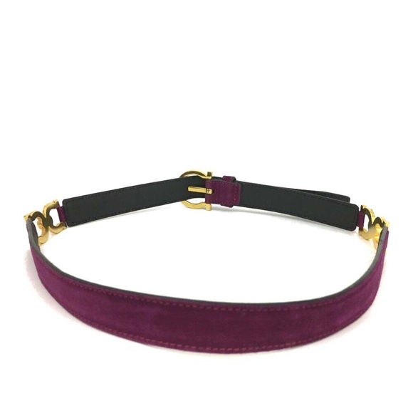 EUC Salvatore Ferragamo Gancini Suede Leather 72cm (28 inches) Belt - Picture 12 of 14